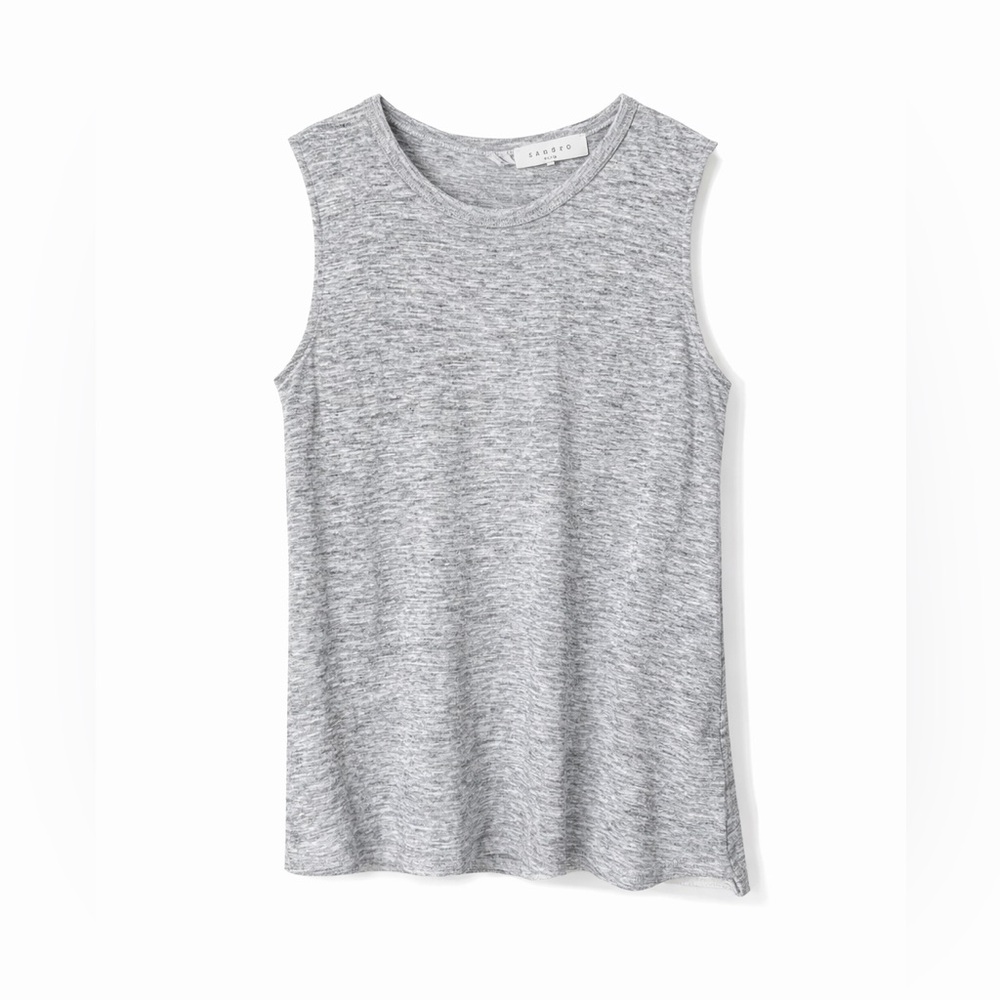 Sandro 100% Linen Twist Back Tank